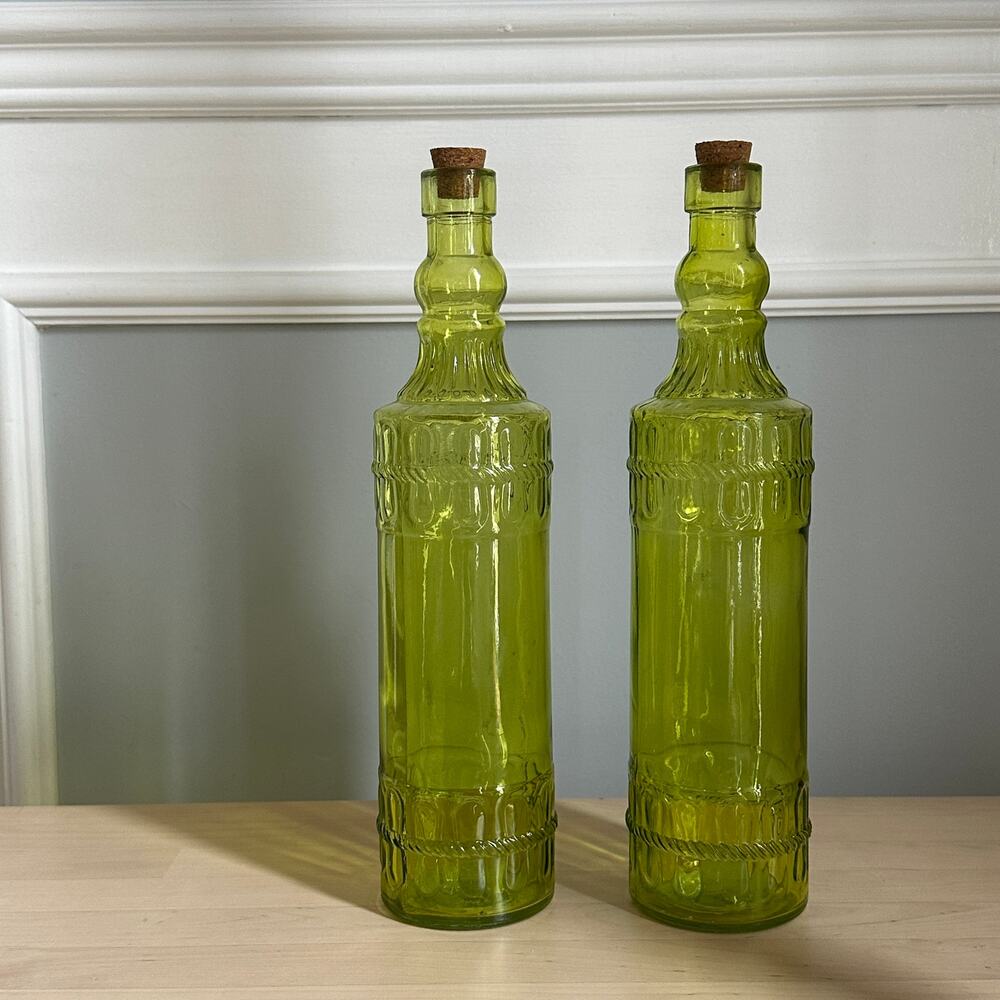 Green Decorative Glass Bottles
